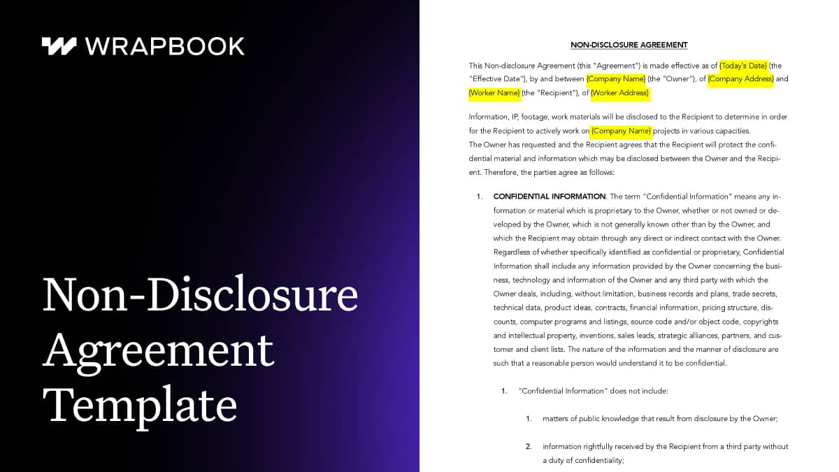 Download the Non-Disclosure Agreement Template | Wrapbook